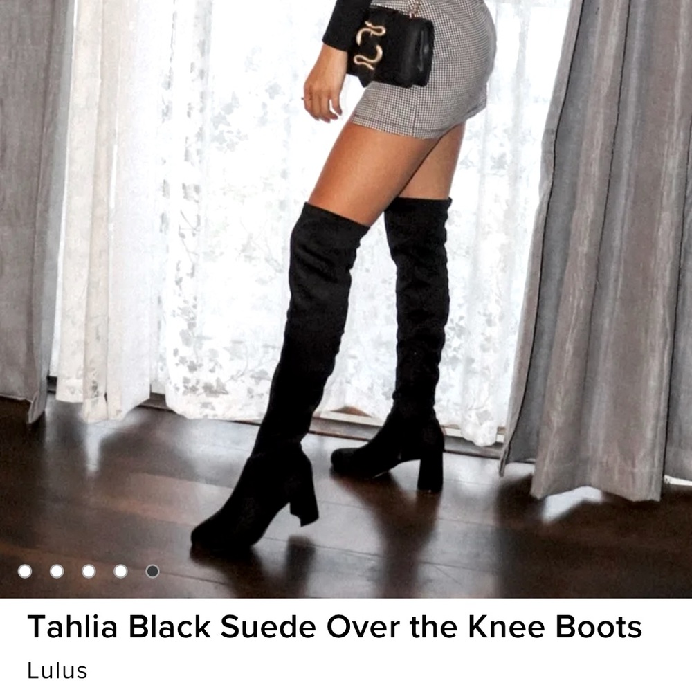 Lulu’s Tahlia Black Suede Over the Knee Boots
